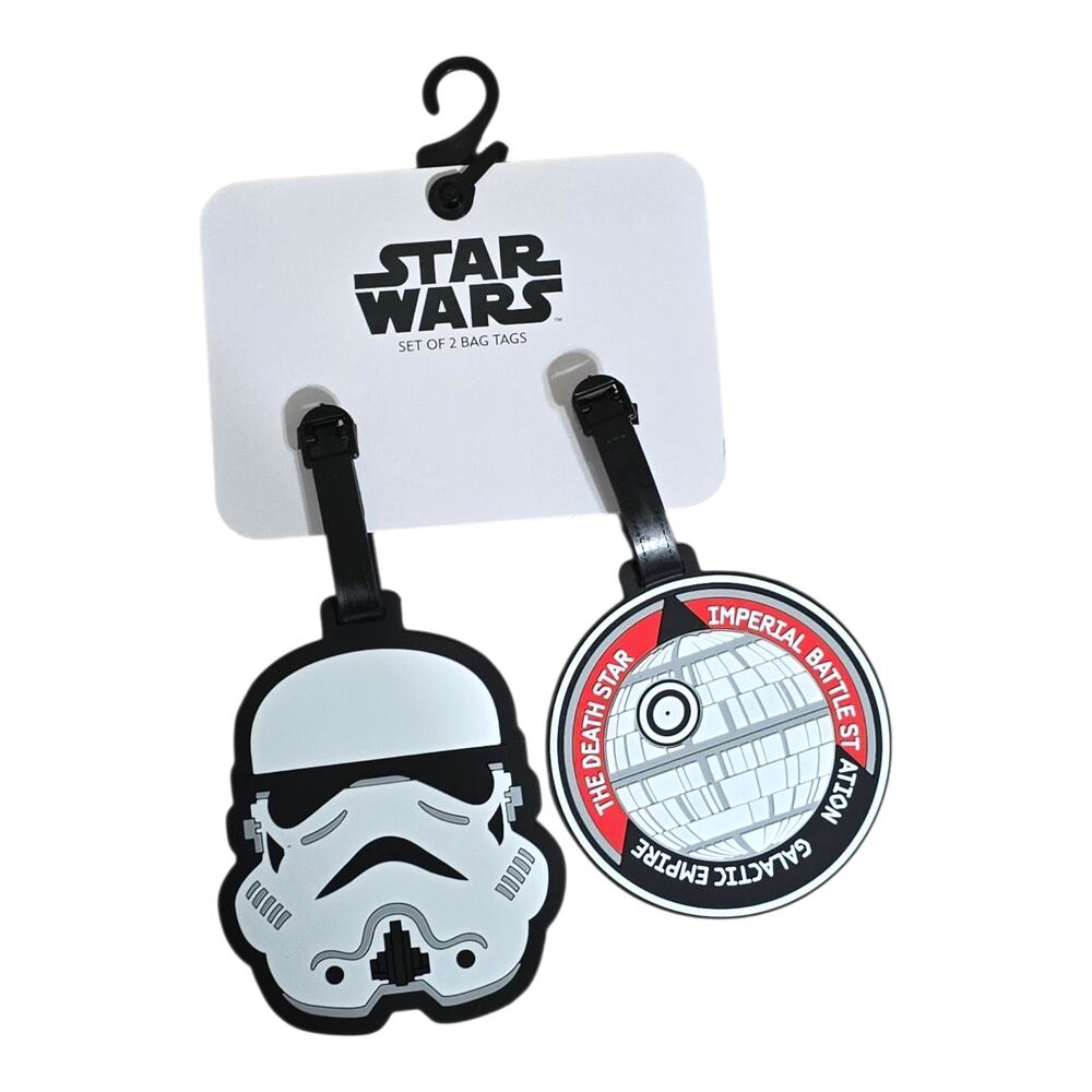 FUL Star Wars Stormtrooper Death Star 2PC Luggage Tag Set Suitcase ID Travel New